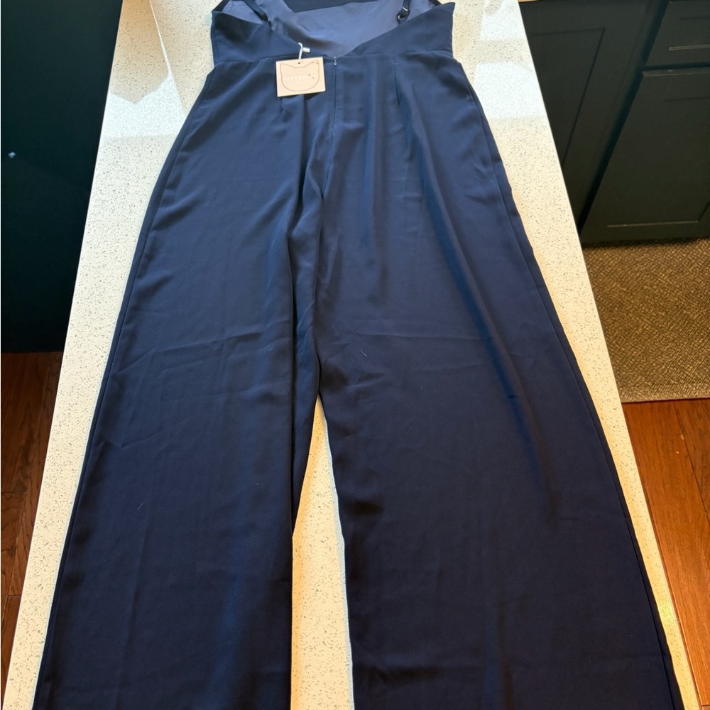 Kittenish NWT Navy Blue Wide-Leg Jumpsuit - Picture 2 of 4